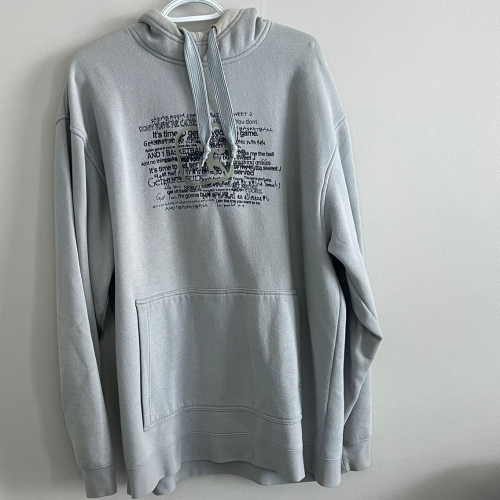 Gray Hoodie with Embroidered Detail